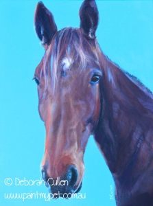 Bay horse painting