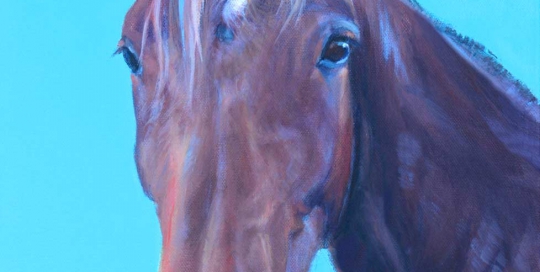 Bay horse painting