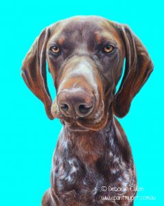 German Shorthaired Pointed Dog Portrait Painting