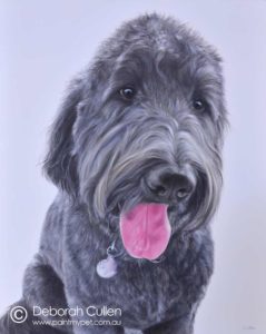Groodle dog painting
