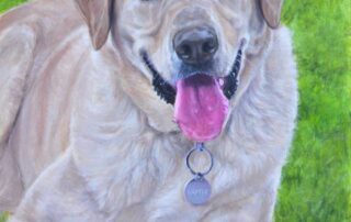 Custom dog portrait of a golden labrador