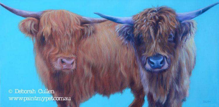 Bart & Fingal – Highland Cows Pet Portrait