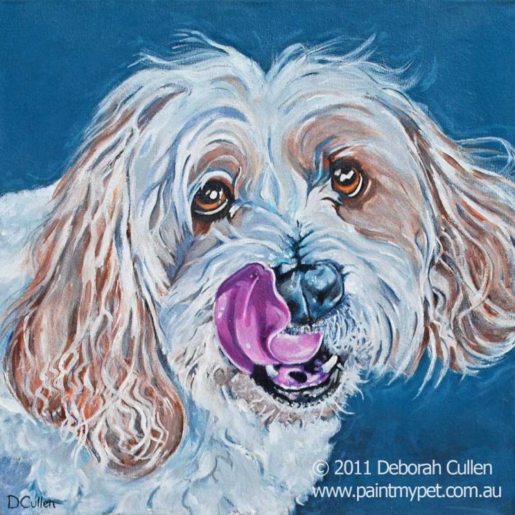 Maltese Terrier dog painting