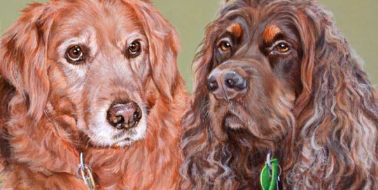 Pet painting of Bonnie and Maggie