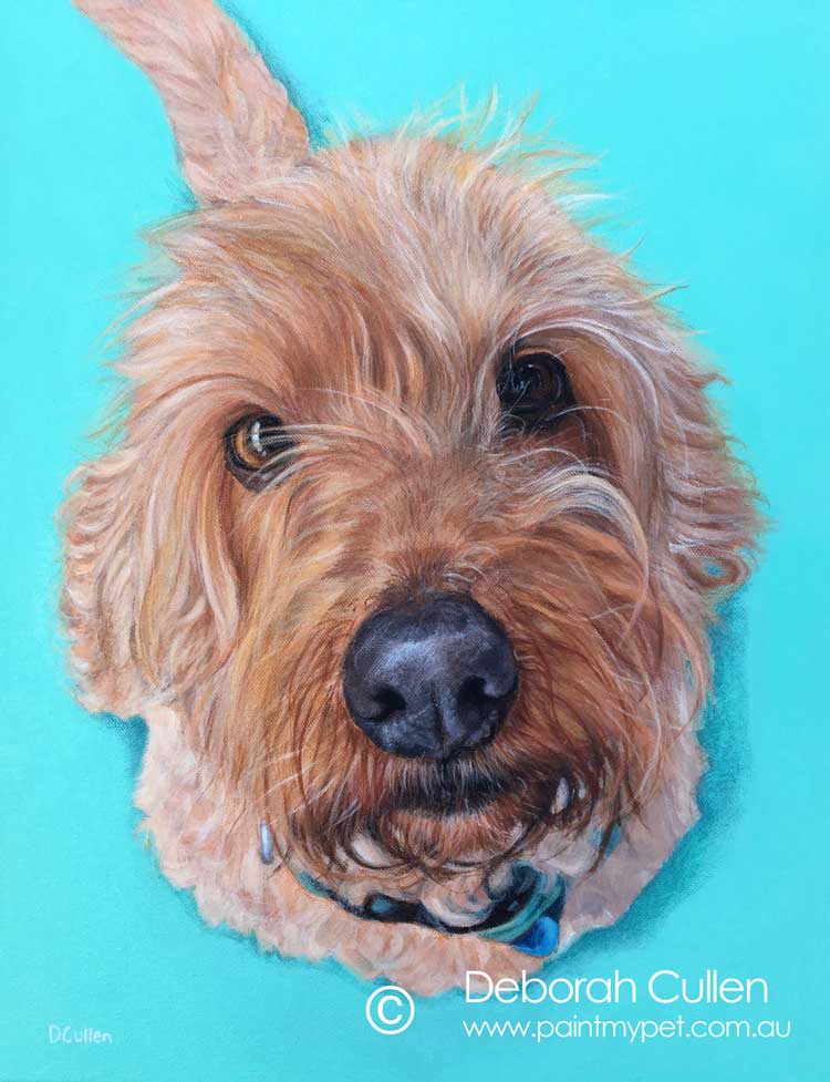Golden Spoodle Dog Painting