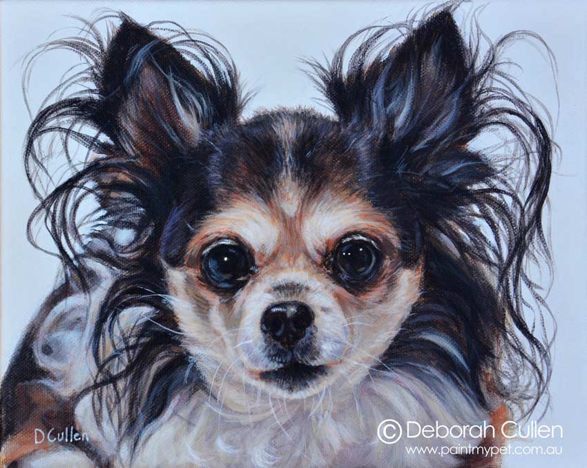 Painting of a Long Haired Chihuahua