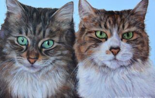 Custom pet portrait of two cats